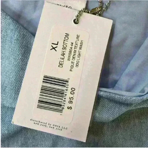 WeWoreWhat- "Delilah" Bikini Bottom In Pique Denim Texture Size XL- NWT! - Picture 10 of 11